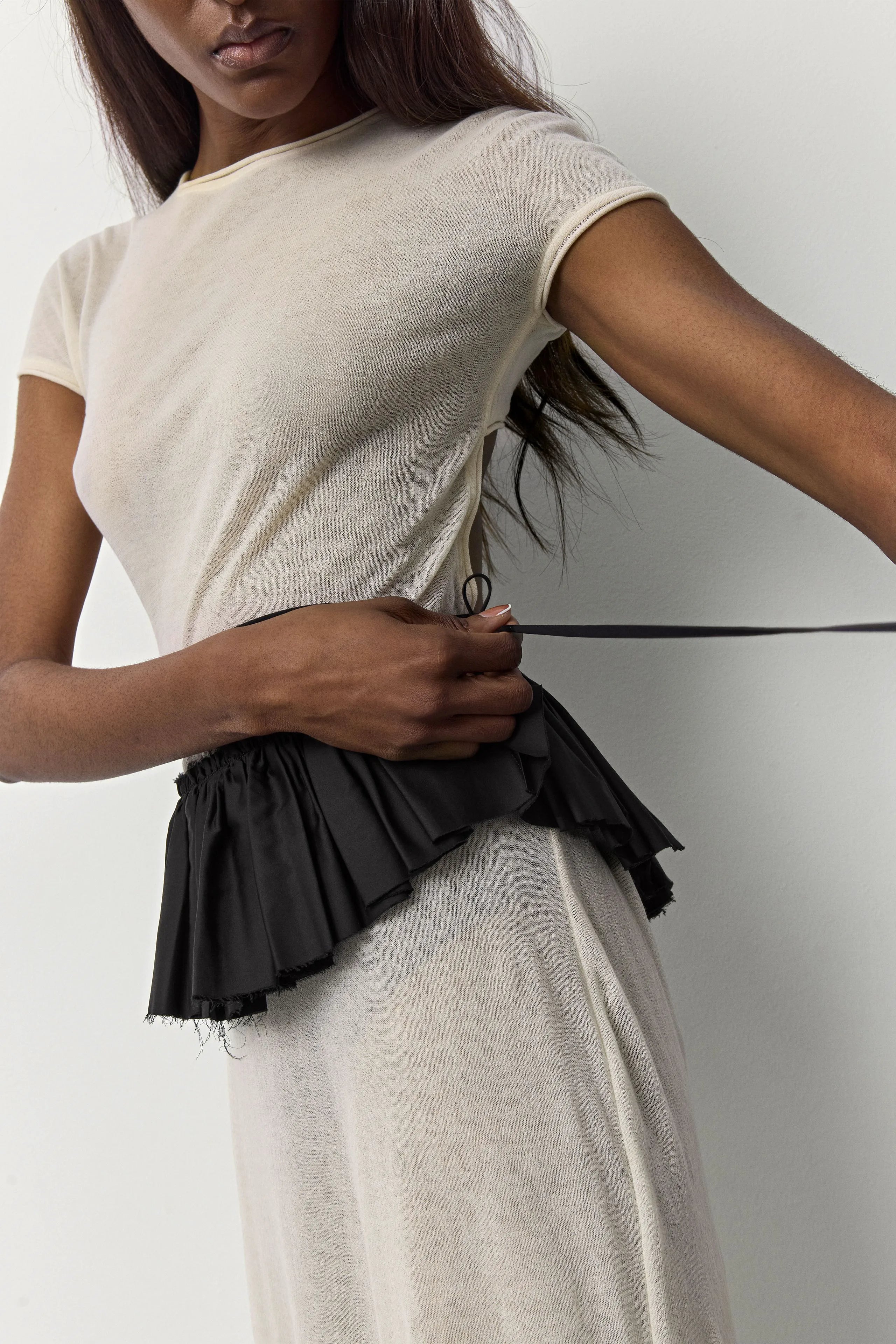 Vanny Black Poplin Ruffle  | Miista | Designed & Handmade in Europe
