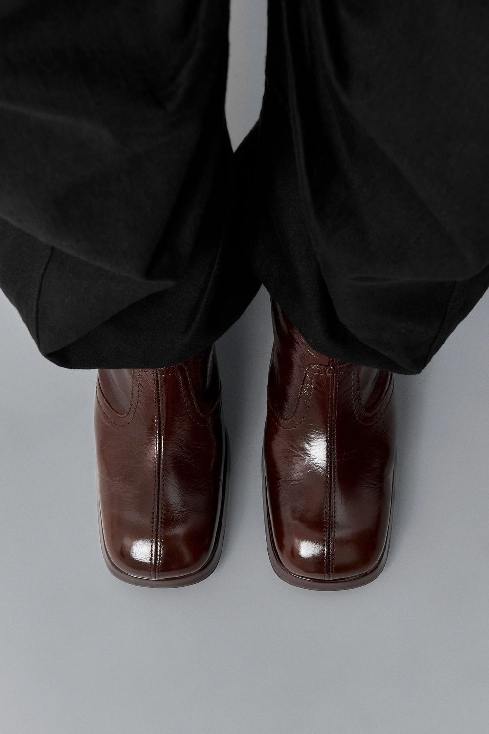 Cass Brown Patent Boots | Designed & Handmade in Europe