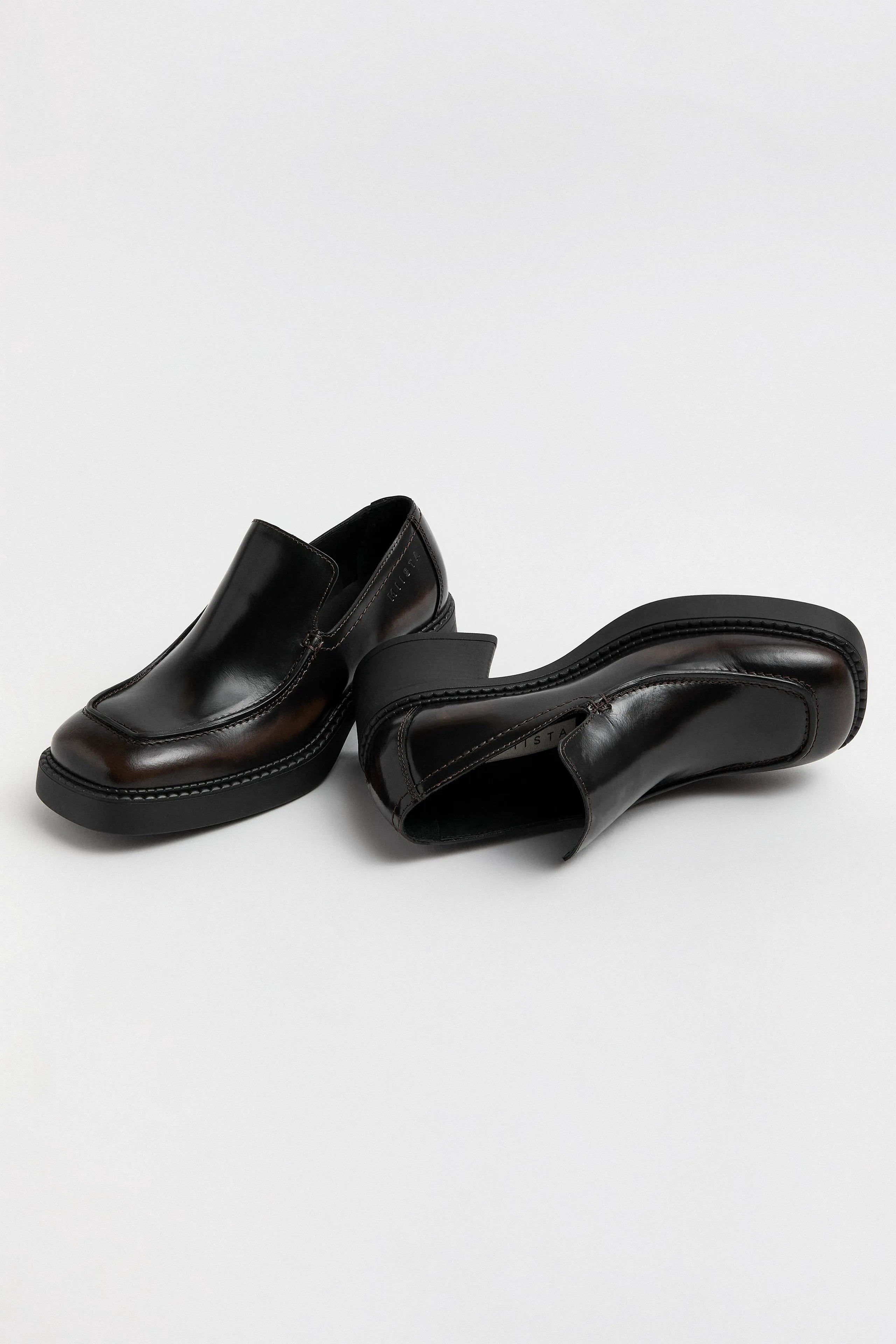 Karion Brushed Brown Loafers | Miista | Designed & Handmade in Europe