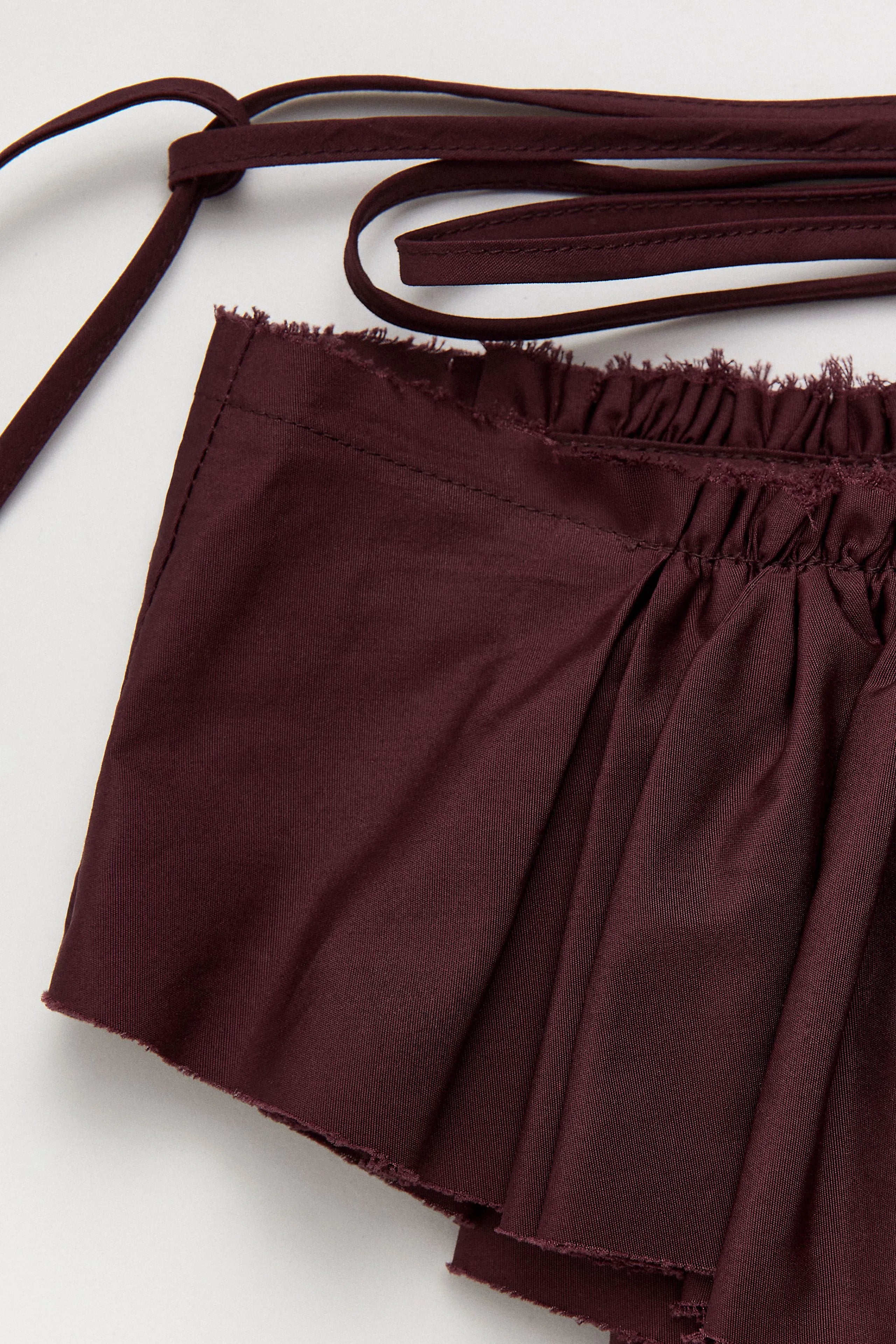 Vanny Burgundy Poplin Ruffle | Miista | Designed & Handmade in Europe