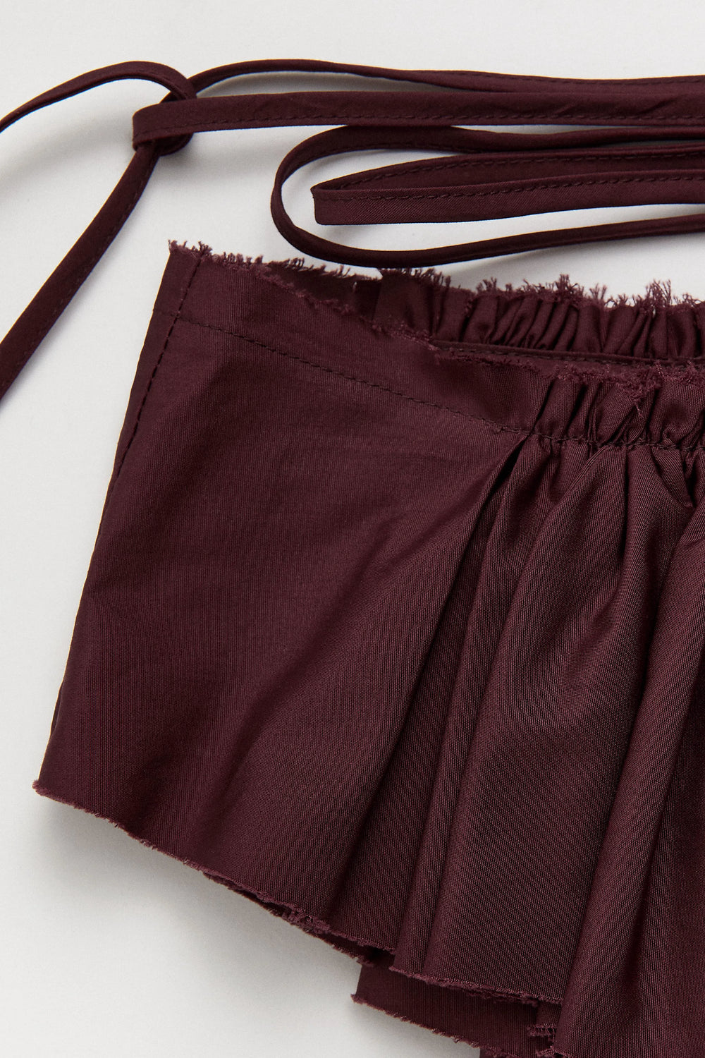 Vanny Burgundy Poplin Ruffle | Miista | Designed & Handmade in Europe