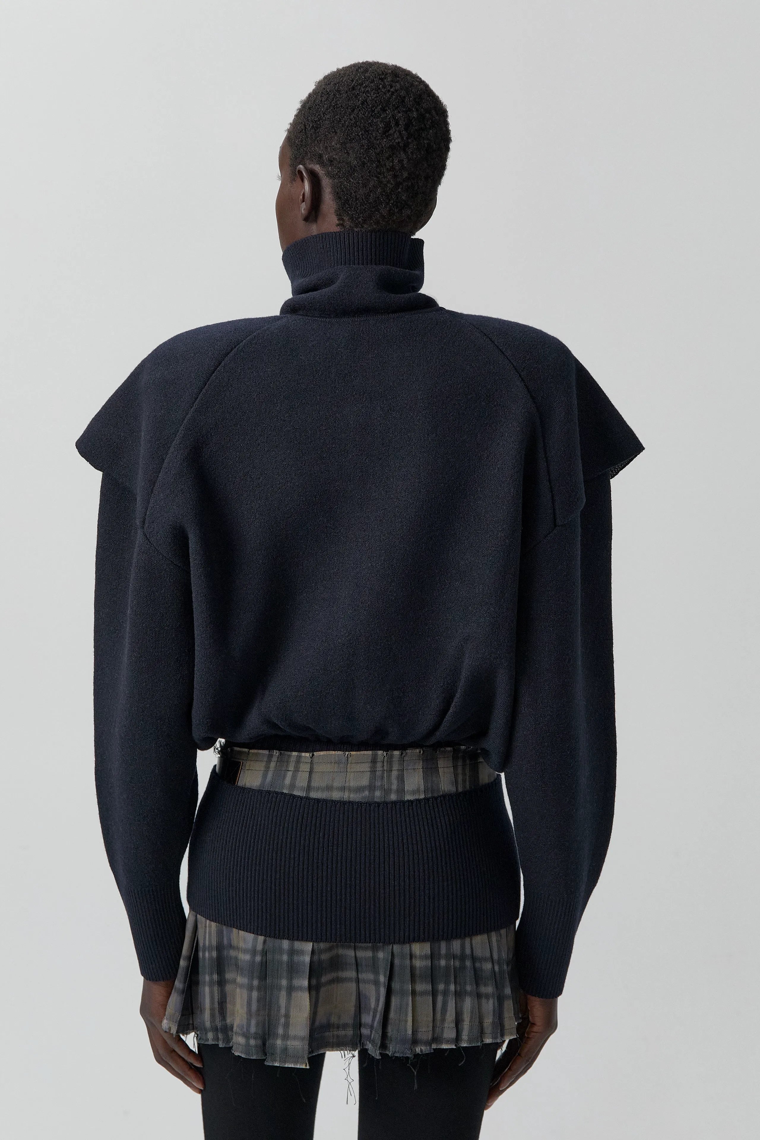 Agnes Jacket - Navy Extra Fine Merino Knit | Miista | Designed & Handmade in Europe