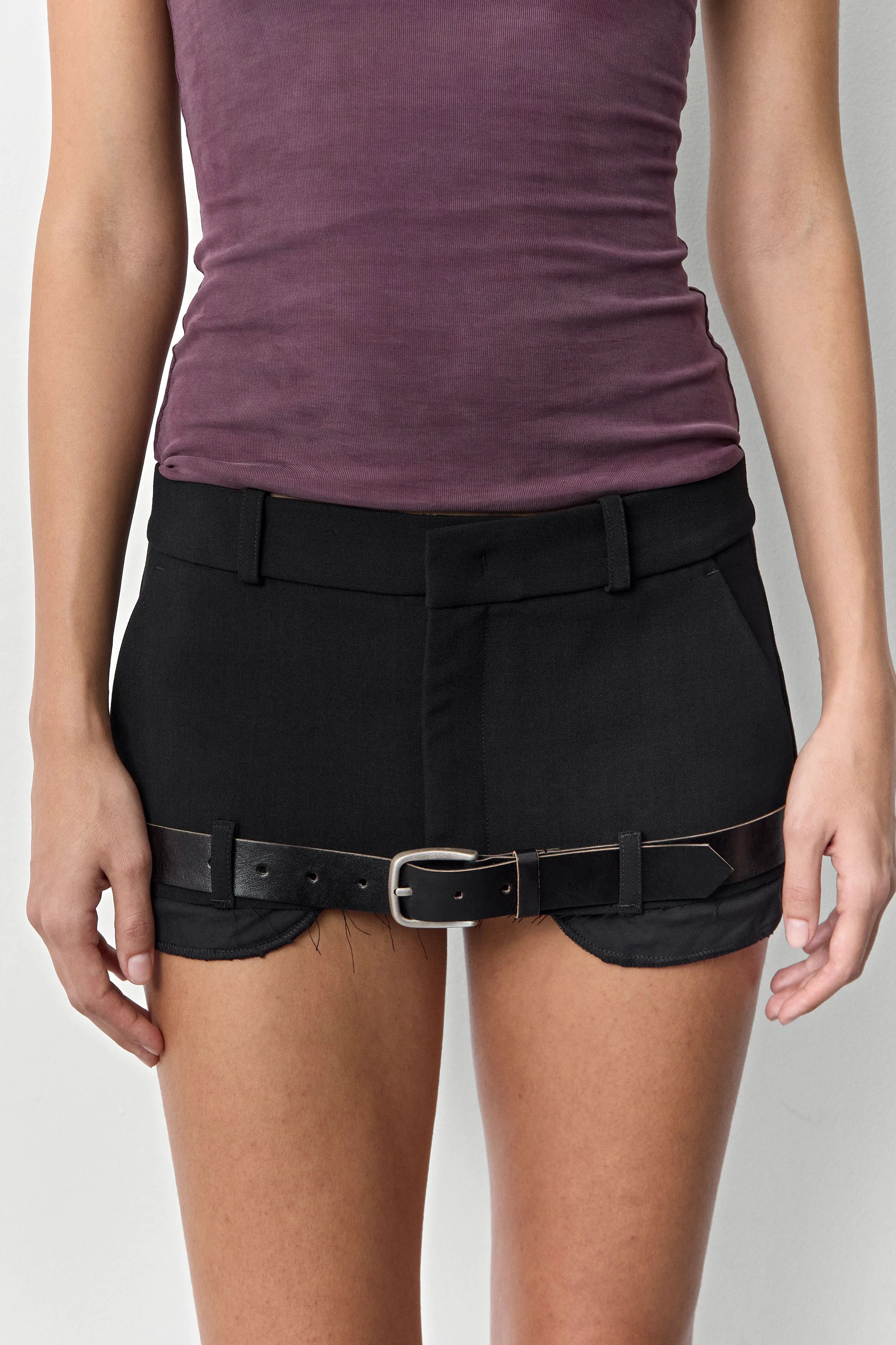 Sate Black Double Layer Skirt | Miista | Designed & Handmade in Europe