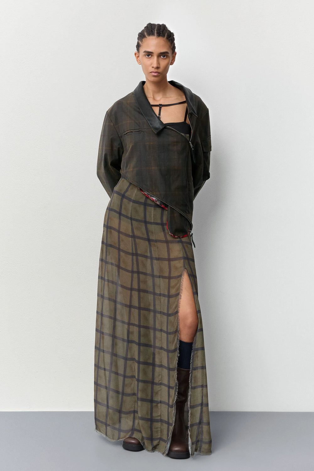 Kelemi Georgette Check Dress | Miista | Designed & Handmade in Europe