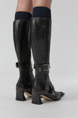 Eliya Boots - Brown Brush Off Leather | Miista | Designed & Handmade in Europe